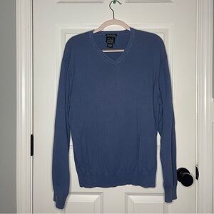 Joseph A. Banks Men's Blue V-Neck Sweater